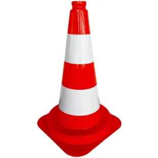 Pachołek drogowy 50cm U-23c | PCV, 1,3 kg, nieodblaskowy, malowany